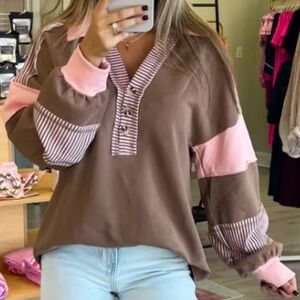 Striped oversized knit sweater